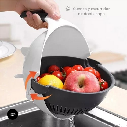 GiroClean™ – Canasta Colador Doble con Giro 360° (30% OFF)