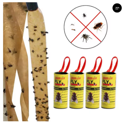 Pack 4 Cinta Atrapa Moscas Tubos Trampa (3x1)