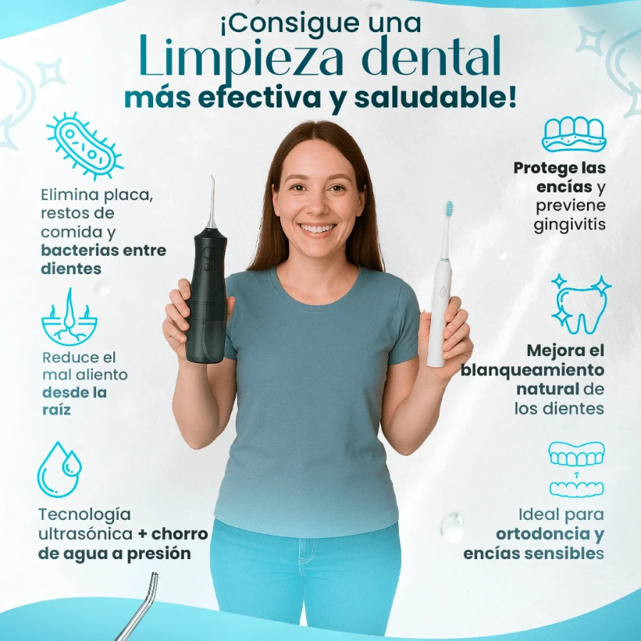 Irrigador Bucal Portátil + 4 Boquillas GRATIS